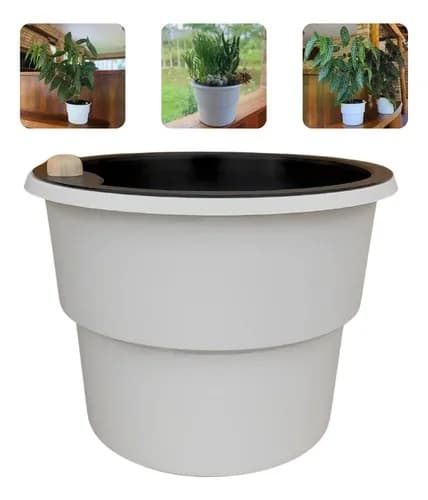 Kit 5 Vasos Auto Irrigáveis Sistema Antidengue Branco
