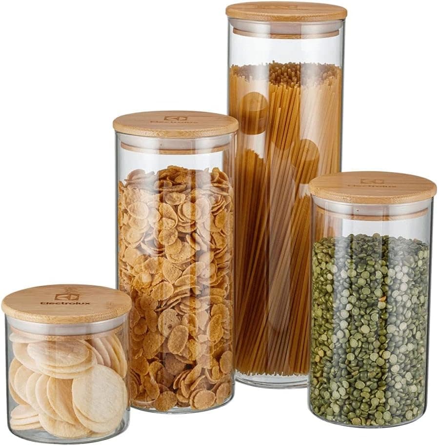 Electrolux Kit 4 Potes de Vidro com Tampa de Bambu