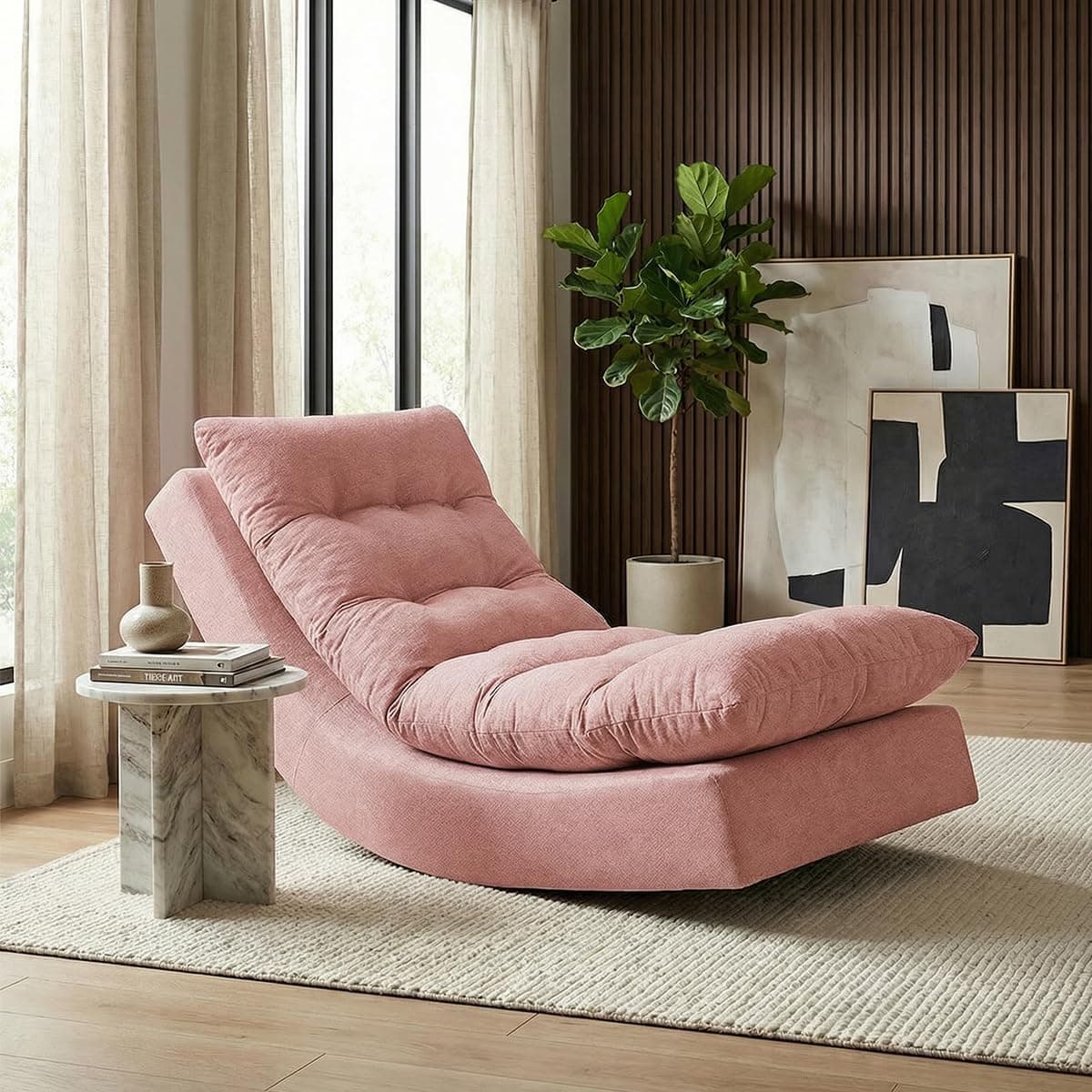 Poltrona Balance Bouclé Premium (Rosê)