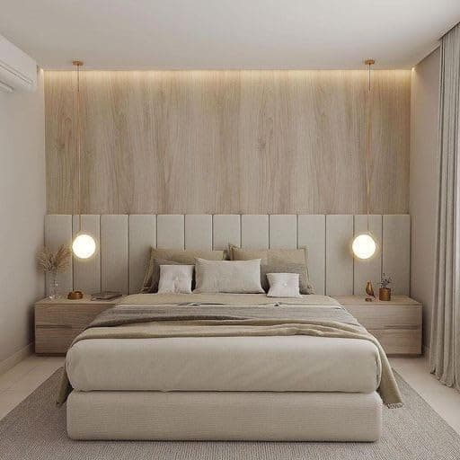 Cabeceira Estofada Modular 200 x 60 cm Bege para Cama King