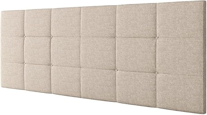 Cabeceira Estofada Suspensa Bia 160 cm Linho Bege Cama Queen