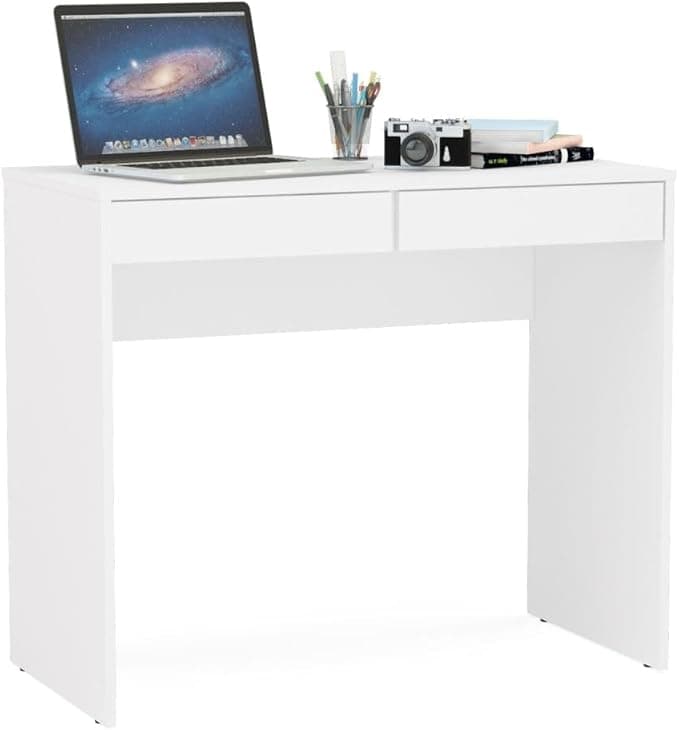 Escrivaninha Politorno Tijuca 90 x 45 cm Branca com 2 Gavetas