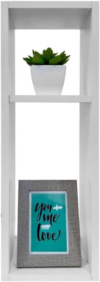 Mesa de Cabeceira Pequena 20x20x60 cm Branca com Nichos